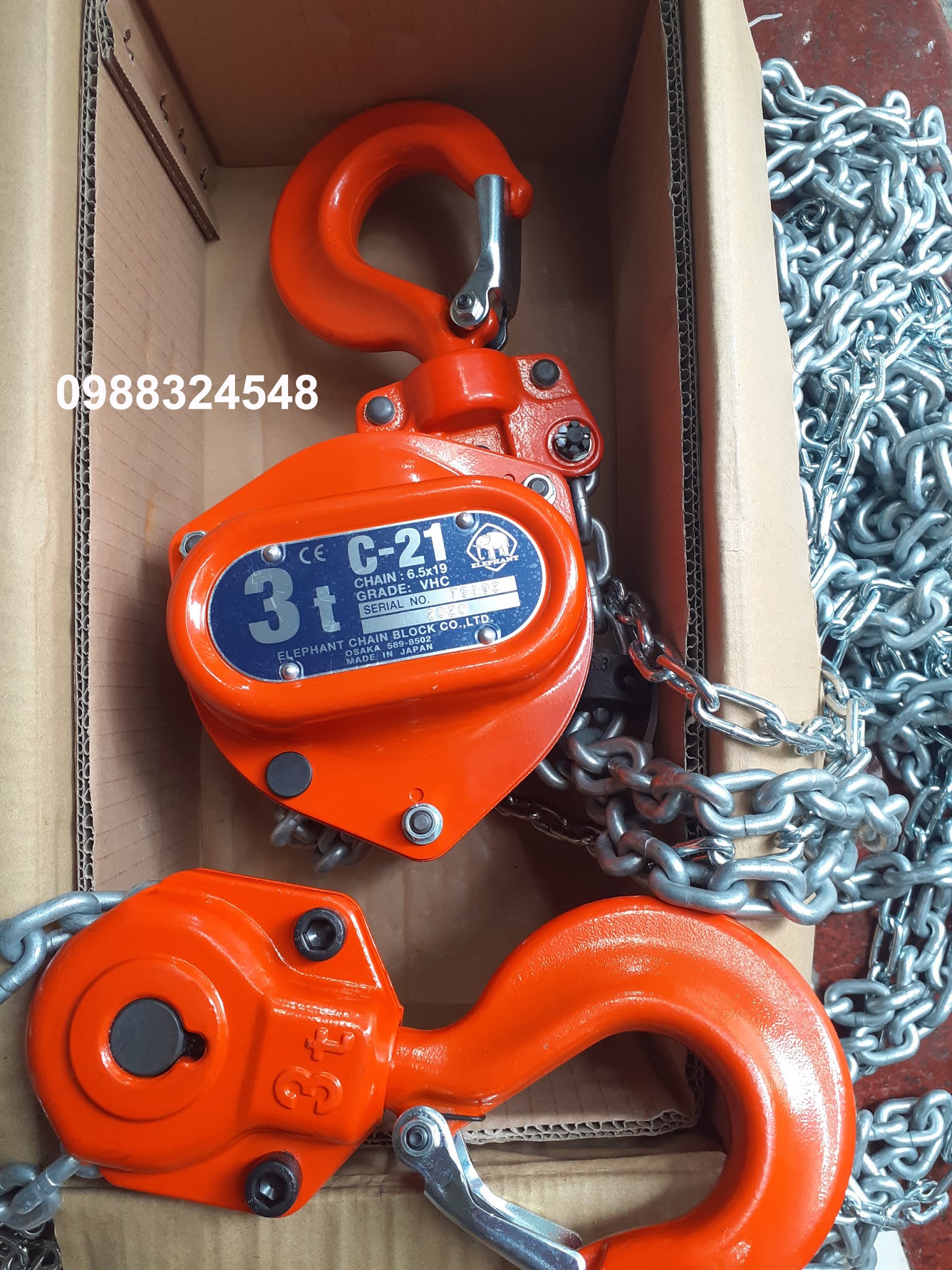 Pa lăng kéo tay Elephant 3 tấn 5 mét C21-3