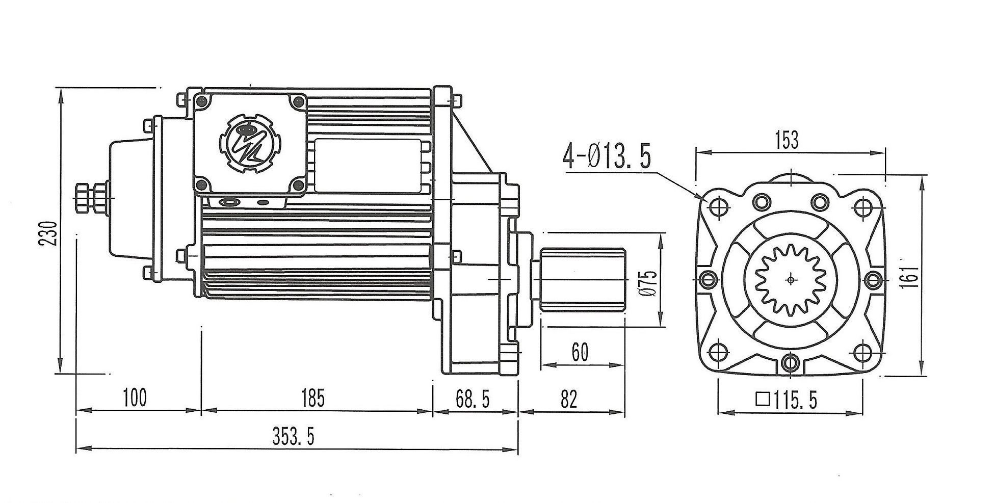 Motor dầm biên ITS 0.6kw CH-L-100 / 0.6KW ITS Geared Motor CH-L-100