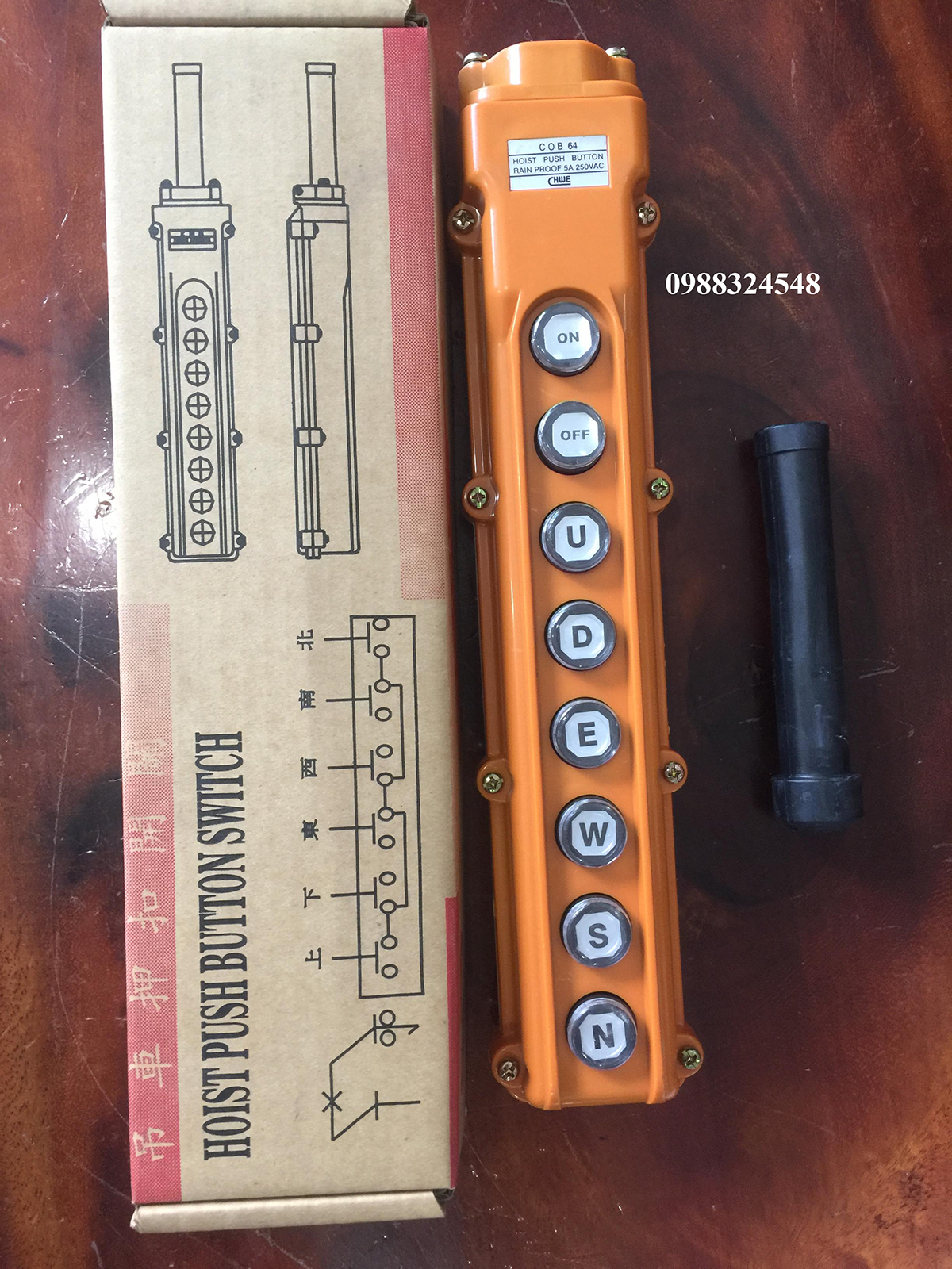 Tay điều khiển cầu trục ITS 8 nút 1 tốc độ COB64N