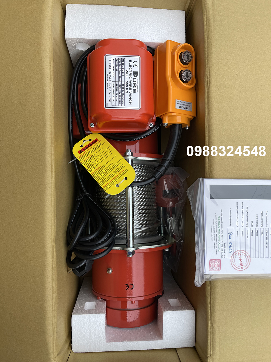 Tời cáp điện 300kg Duke DU-205<
