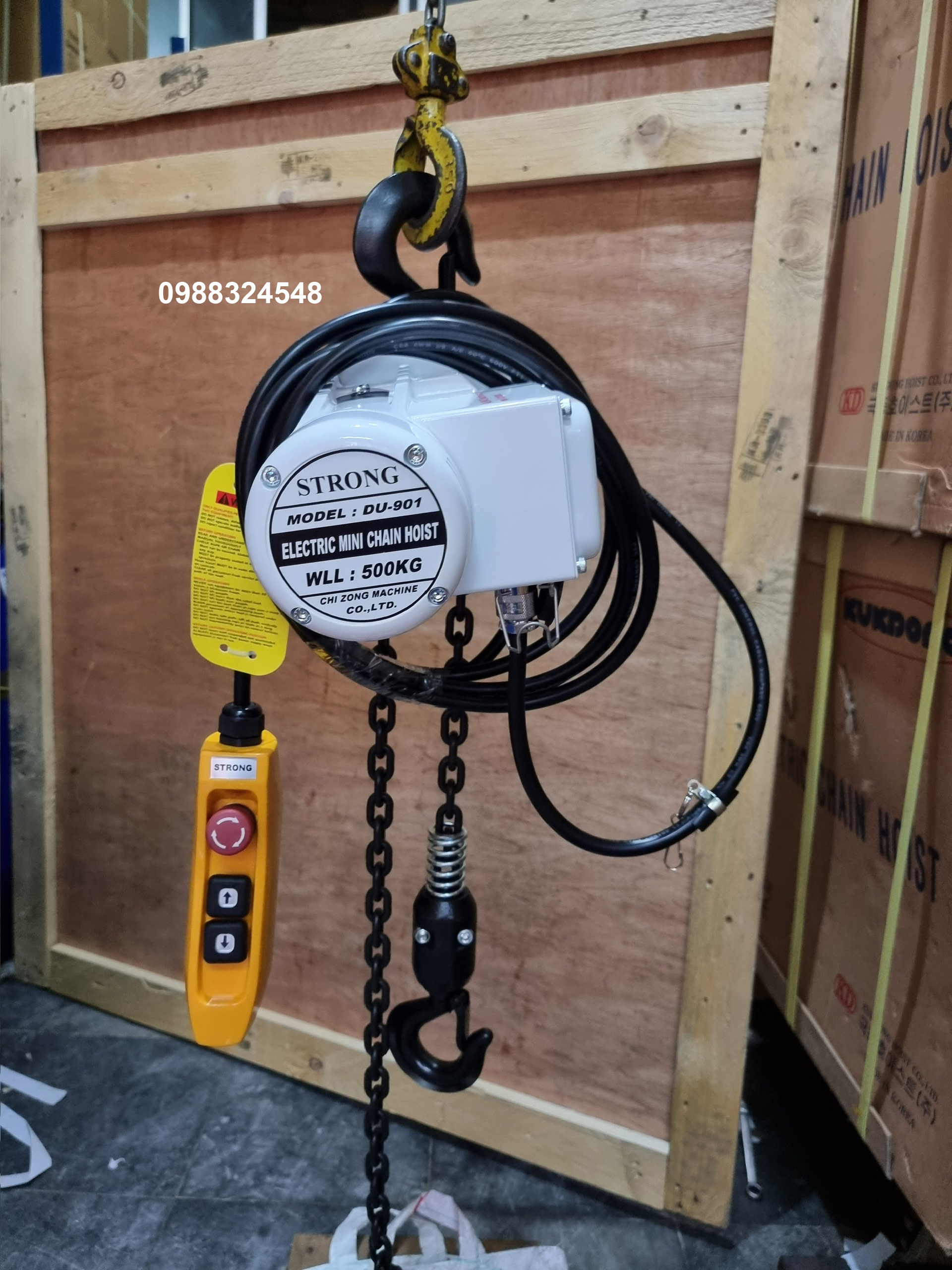 Pa lăng điện xích 500kg Strong DU-901 / DU-901 Strong Electric Chain Hoist