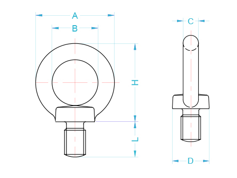 Bulong mắt 460kg DCH EBMM-006 / EBMM-006 DCH Eye Bolt