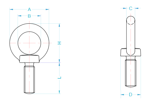 Bulong mắt dài Daichang EBMS / EBMS Daichang Eye Bolt Long Size