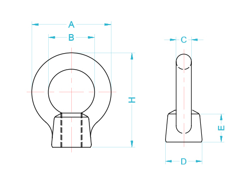 Bulong mắt 460kg DCH EBMM-006 / EBMM-006 DCH Eye Bolt