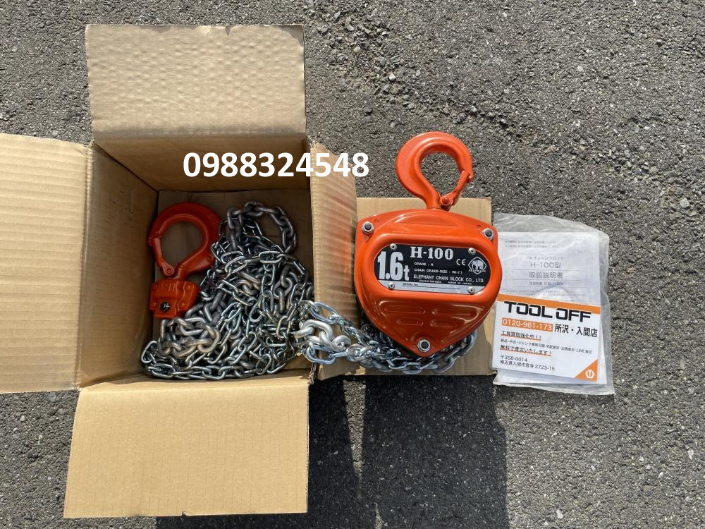 Pa lăng kéo tay Elephant 1.6 tấn x 2.5 mét H-100