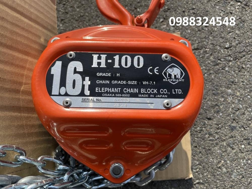 Pa lăng kéo tay 1.6 tấn Elephant H-100 / H-100 Elephant Manual Chain Hoist