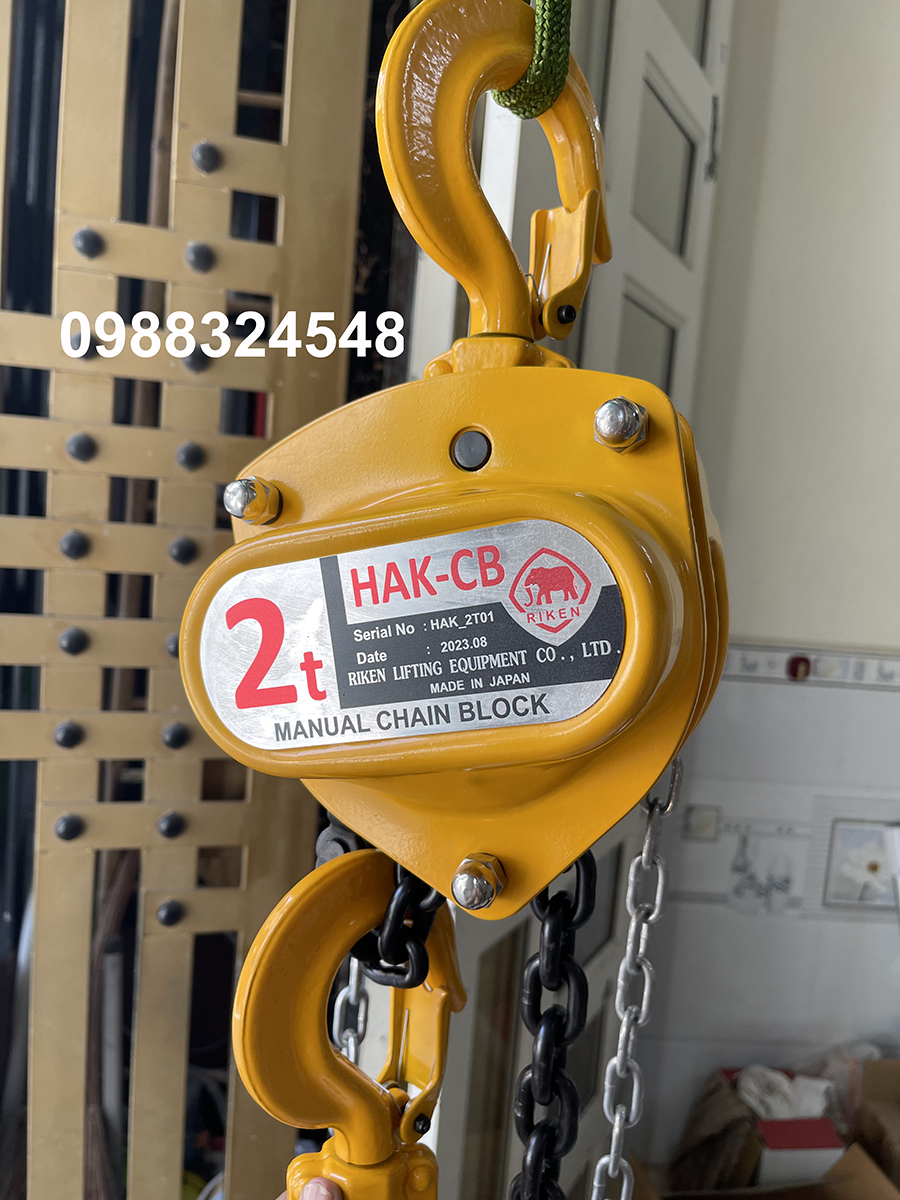 Pa lăng kéo tay Riken 2 tấn HAK-CB/ 2 ton HAK-CB Riken Manual Chain Hoist