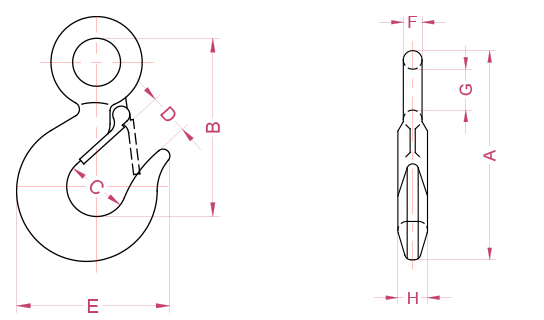 Móc cẩu Daichang HKEC / Daichang HKEC_carbon steel eye hook