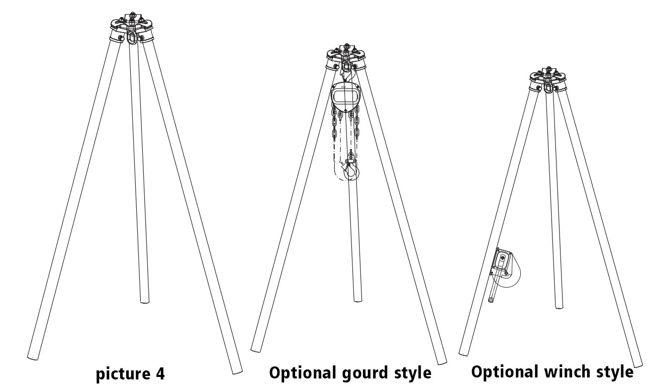 Cùm treo 3 chân 1 tấn model KONDO