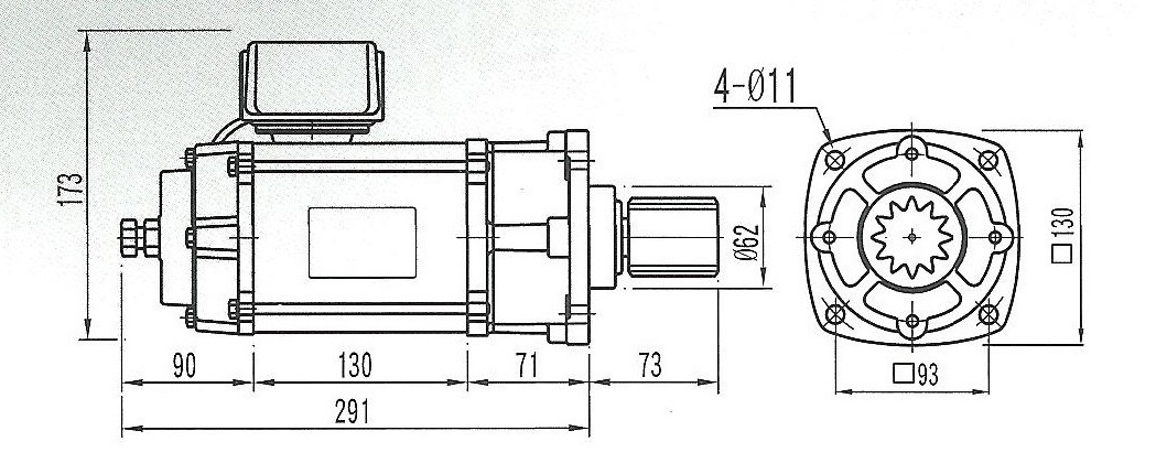 Motor dầm biên 0.37kw