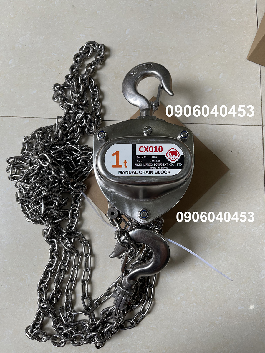Pa lăng kéo tay Riken 1 tấn inox 304 CX010