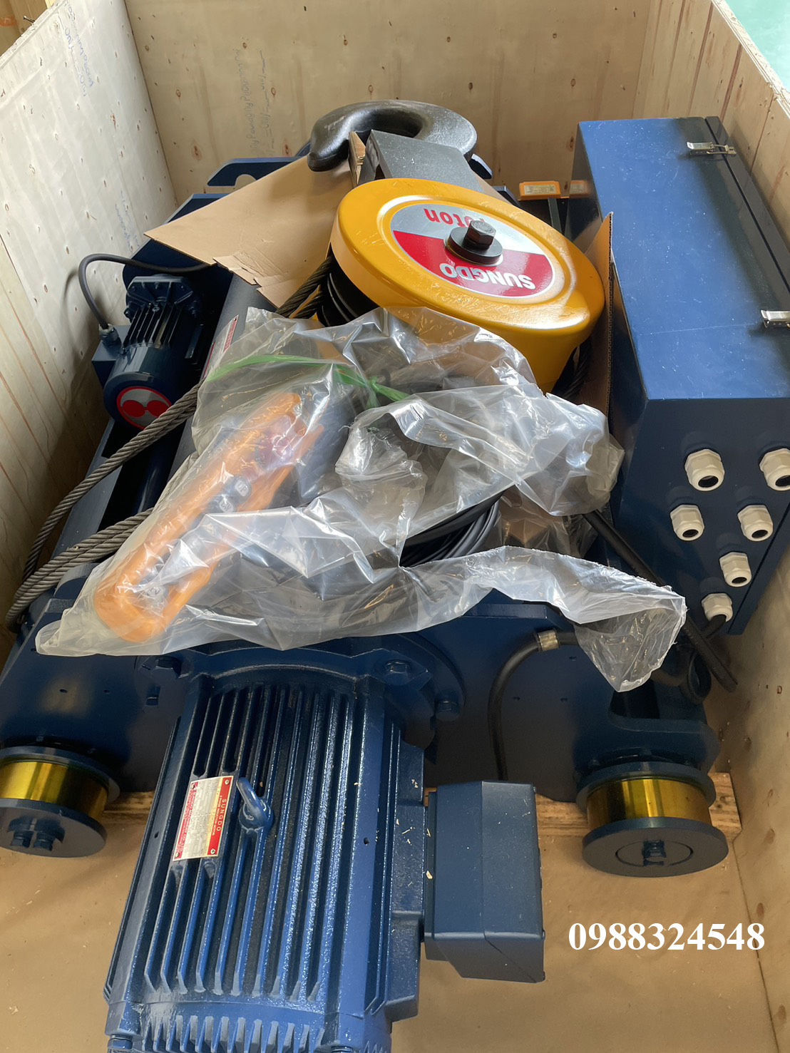 Pa lăng cáp điện Sungdo dầm đôi 10 tấn SD10-H12-MH / 10 ton Sungdo Double Rail Wire Rope Hoist