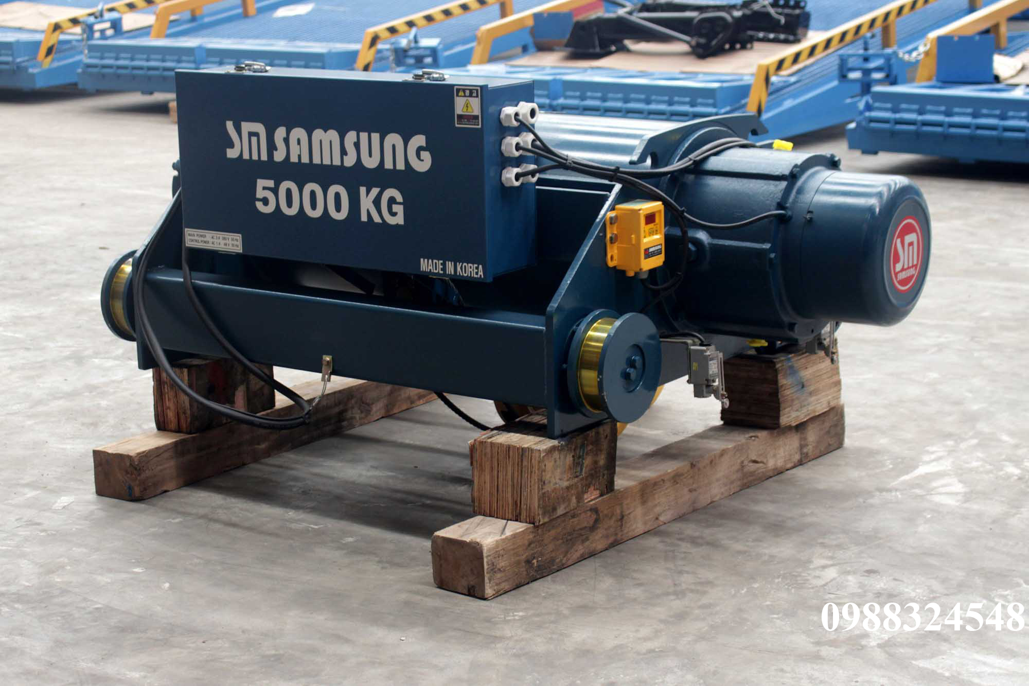 Pa lăng cáp điện Samsung dầm đôi 5 tấn SD0050 / 5 ton Samsung Double Rail Wire Rope Hoist