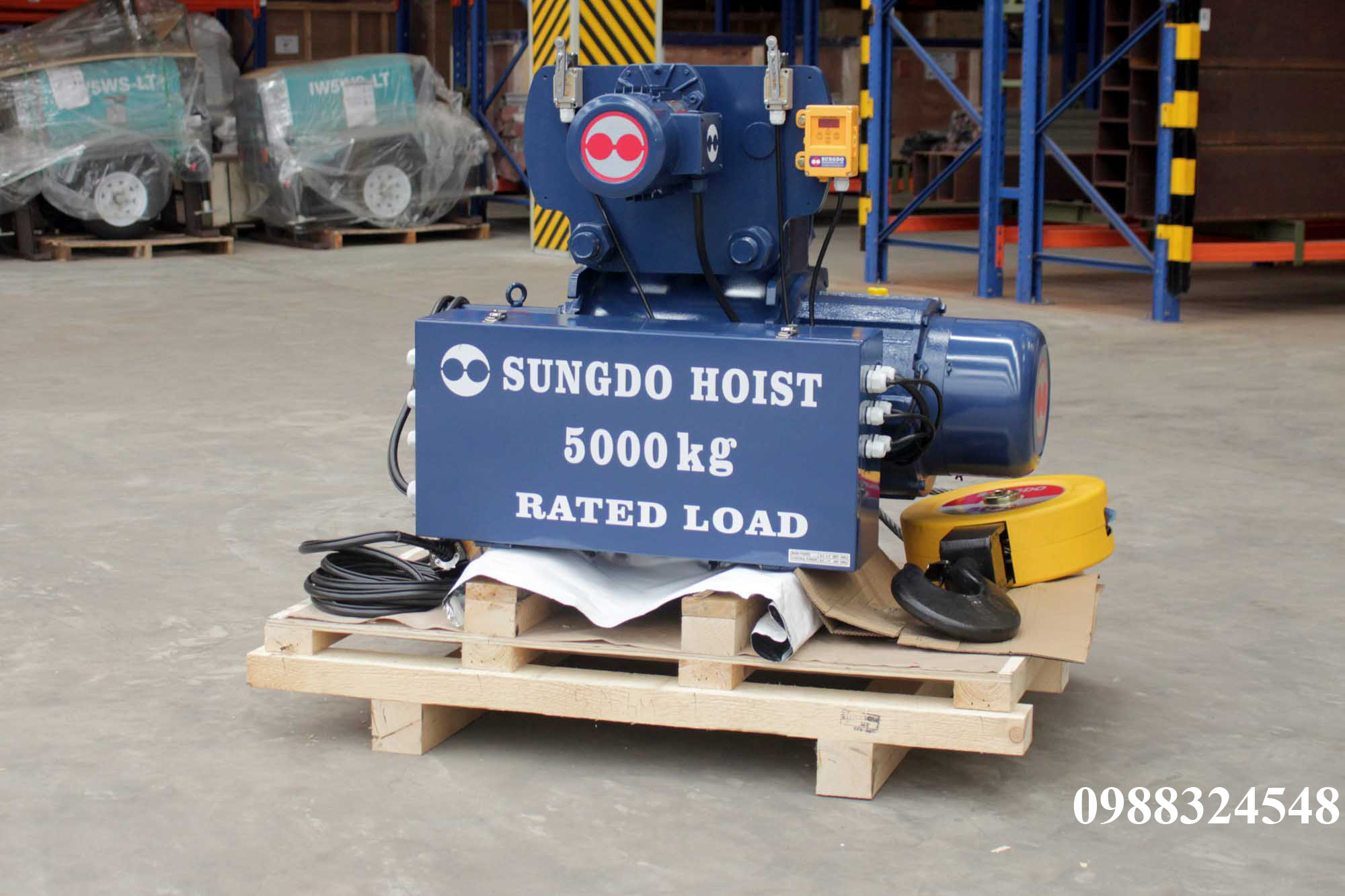 Pa lăng cáp điện Sungdo dầm đơn 5 tấn SM5-H12-MH / 5 ton Sungdo Mono Rail Wire Rope Hoist