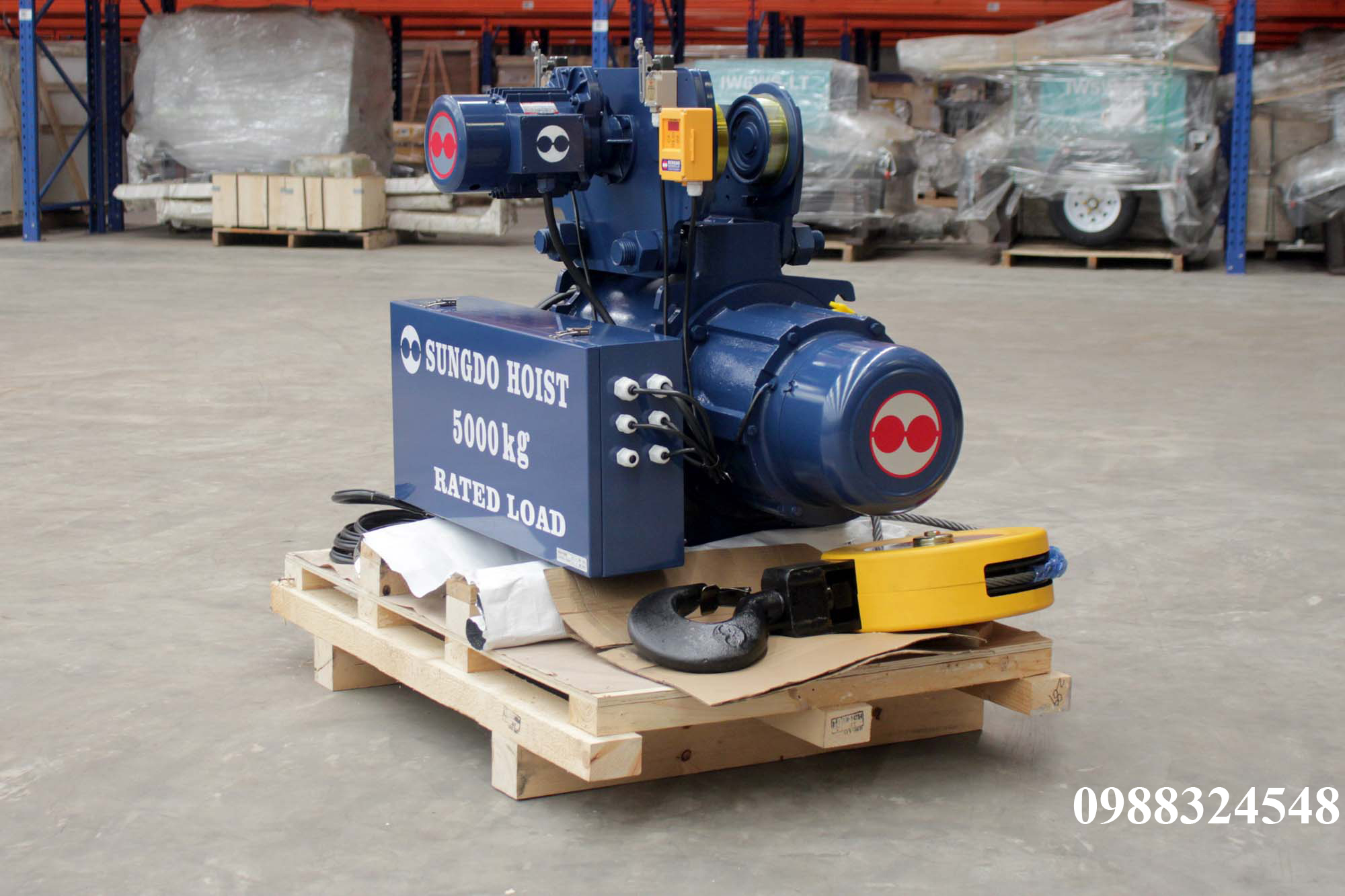 Pa lăng cáp điện Sungdo dầm đơn 5 tấn SM5-H12-MH / 5 ton Sungdo Mono Rail Wire Rope Hoist