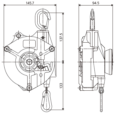 Pa lăng cân bằng Reelex STB-50WA / STB-50WA Reelex Spring Balancer