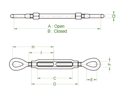 Tăng đơ 2 đầu mắt DCH TBEE/ TBEE TURNBUCKLE EYE & EYE