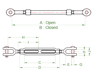 Tăng đơ 2 đầu ma ní DCH TBJJ/ TBJJ TURNBUCKLE JAW & JAW