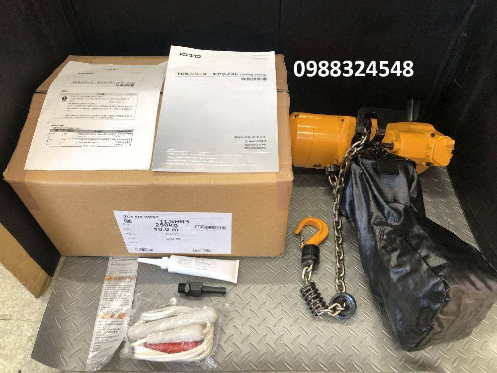 Pa lăng khí nén Kito 250kg TCSH03CS / TCSH03CS Kito Air Chain Hoist