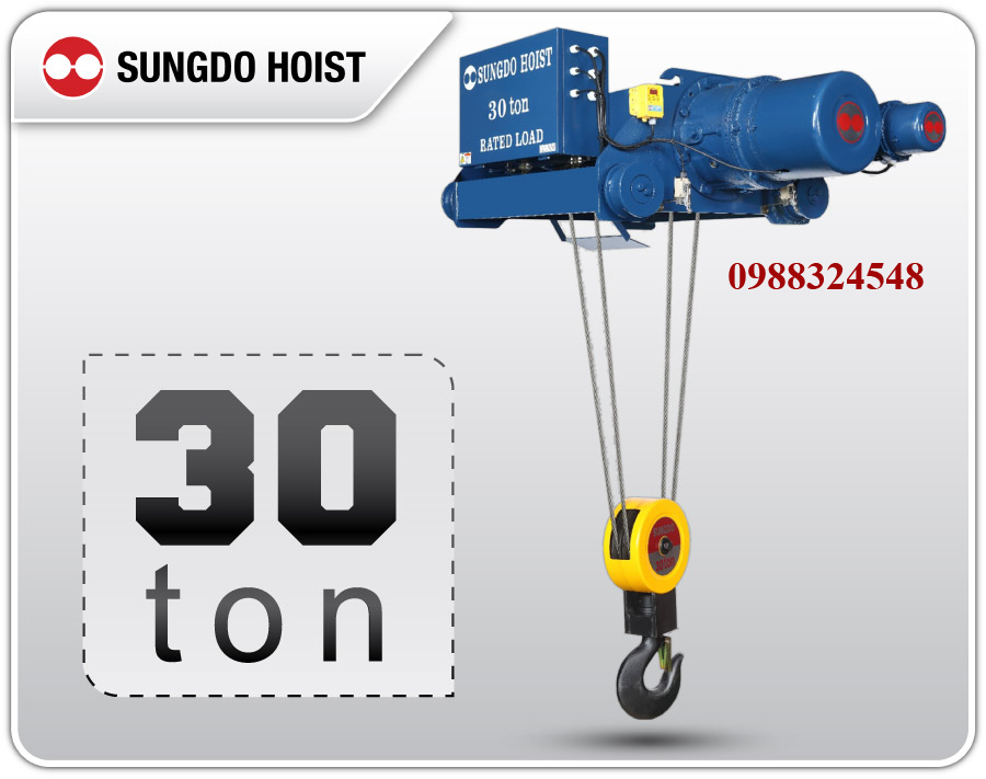 Pa lăng cáp điện Sungdo dầm đôi 30 tấn SD30-H12-MH