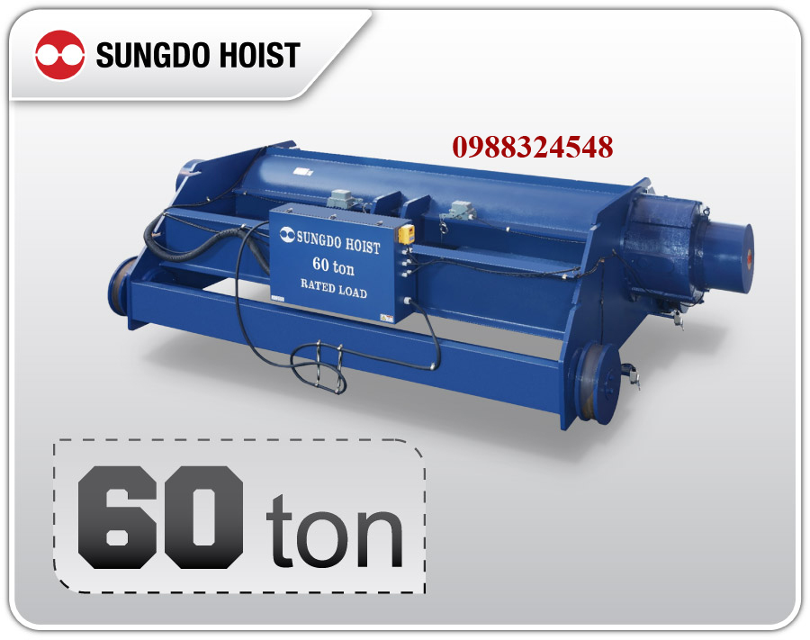 Pa lăng cáp điện Sungdo dầm đôi 60 tấn SD60-H12-MH