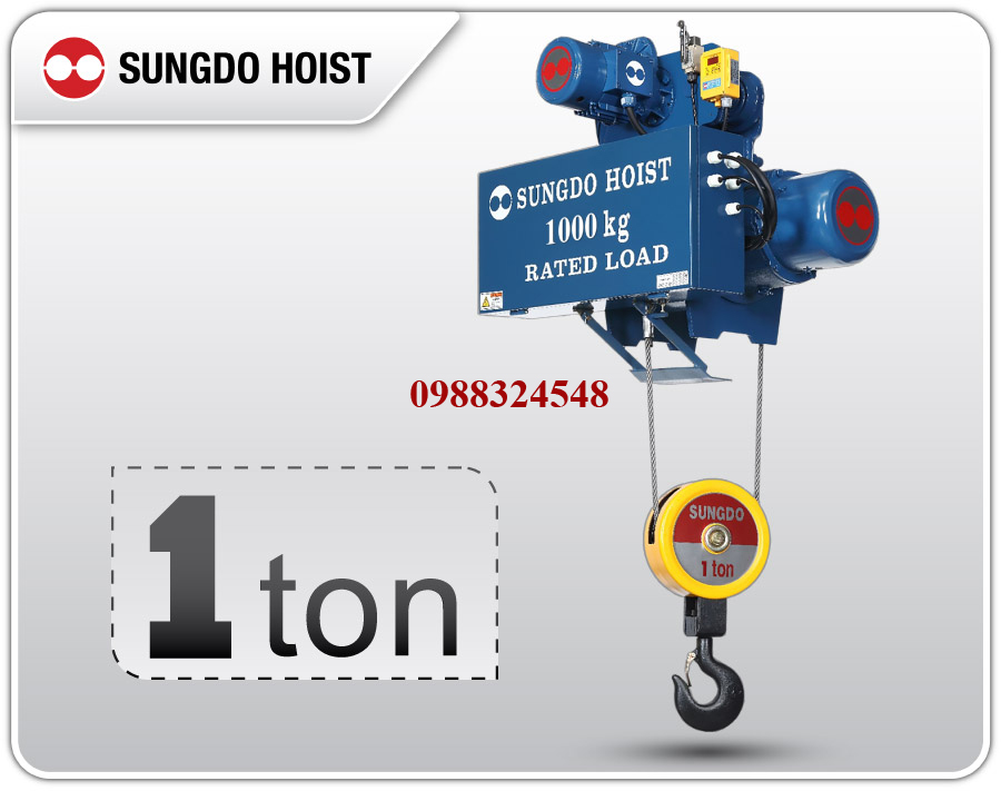 Pa lăng cáp điện Sungdo dầm đơn 1 tấn SM1-H6-MH